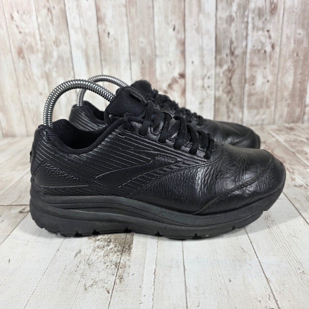 Brooks Addiction Walker 2 Black Leather Walking Shoes 1203072E072 Womens 6.5 2E
